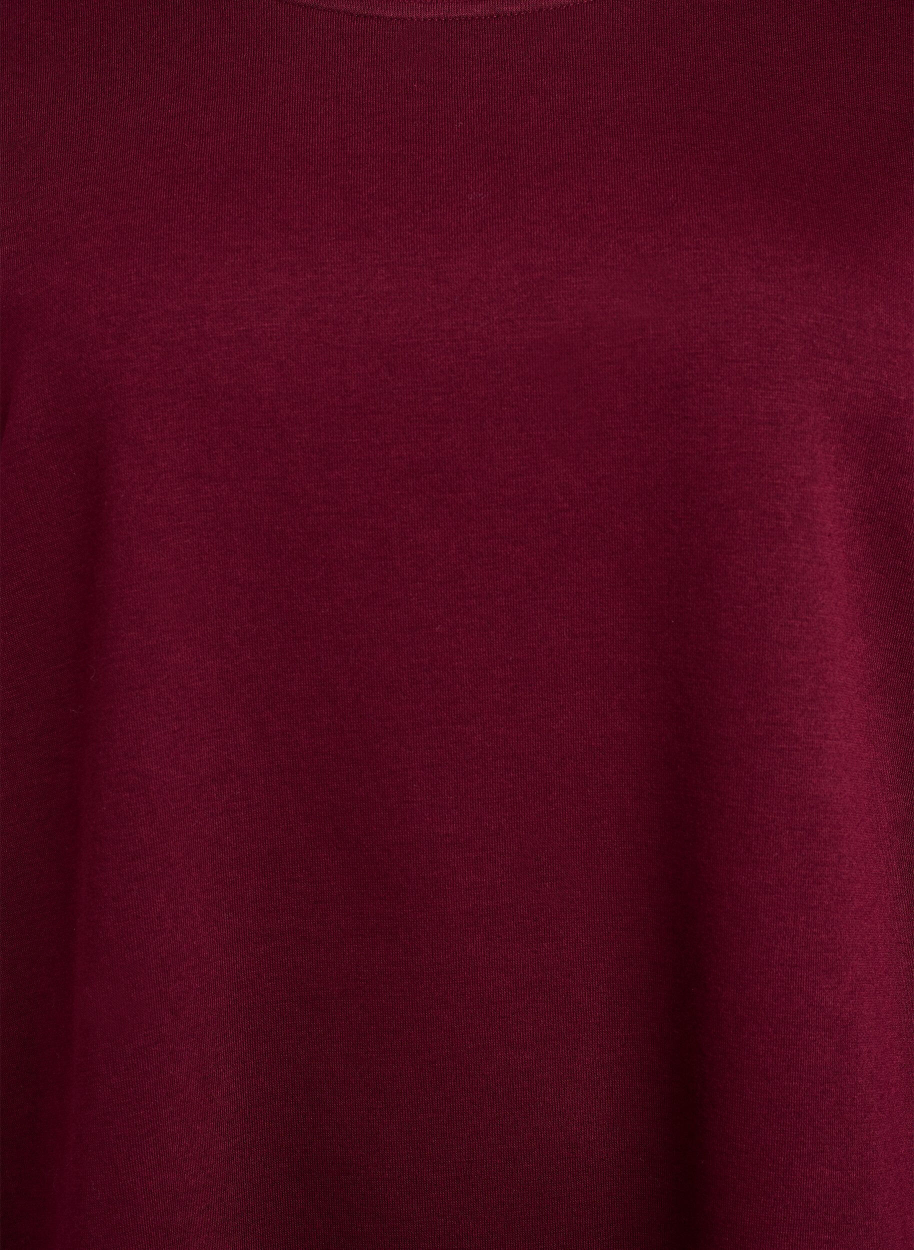 Zizzi Sweatshirtkl&auml;nning i kn&auml;l&aring;ngd med fransar, M&ouml;rk Bordeaux, Packshot image number 2