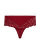 Hipsterstringtrosa med h&ouml;g midja och spets, R&ouml;d, Packshot image number 1