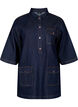 Jeansklänning med stora fickor och 3/4-ärm, Blå, Packshot image number 0