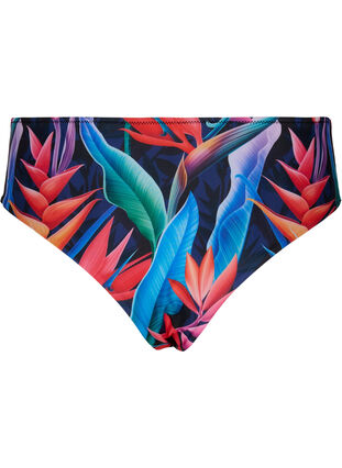 Bikiniunderdel med tryck och hög midja, Bright Leaf, Packshot image number 1
