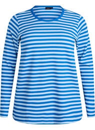 Randig blus med l&aring;nga &auml;rmar, Bl&aring;