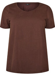 Enf&auml;rgad t-shirt i bomull, Brun