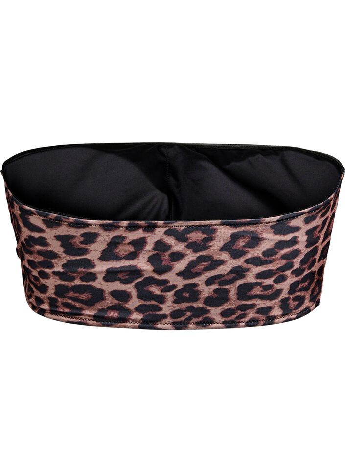 Leopardm&ouml;nstrad bandeau-bikinitopp, Beige, Packshot image number 1