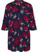 Blommig kl&auml;nning i viskos med volanger, Bl&aring;, Packshot image number 0