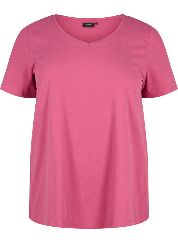 Enf&auml;rgad bas-t-shirt i bomull, R&ouml;d, Packshot image number 0
