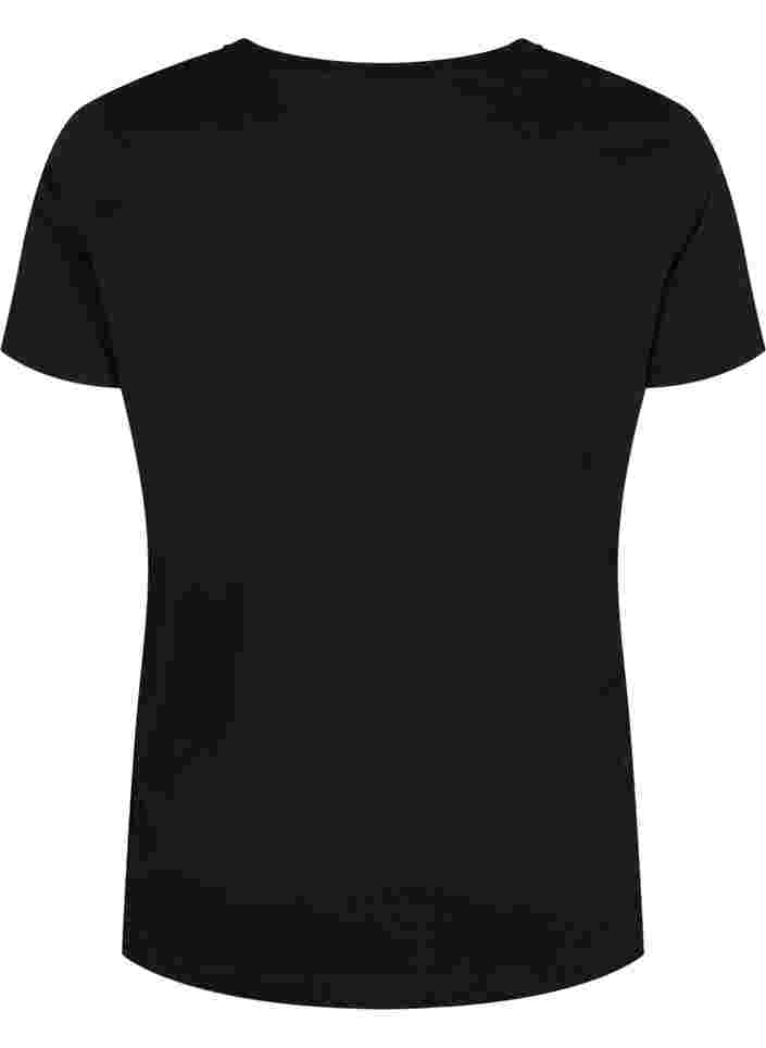  T-shirt till träning med print, Black w. turn, Packshot image number 1