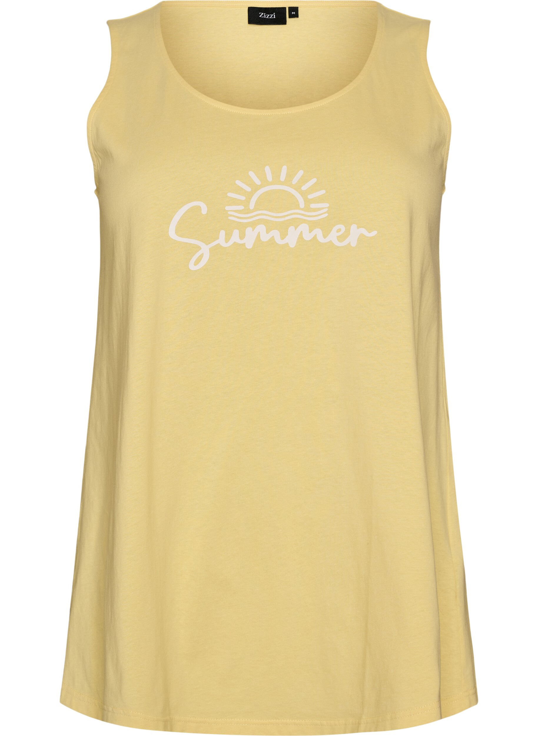 ZizziBomullstopp med a-linjeform, Gul, Packshot image number 0