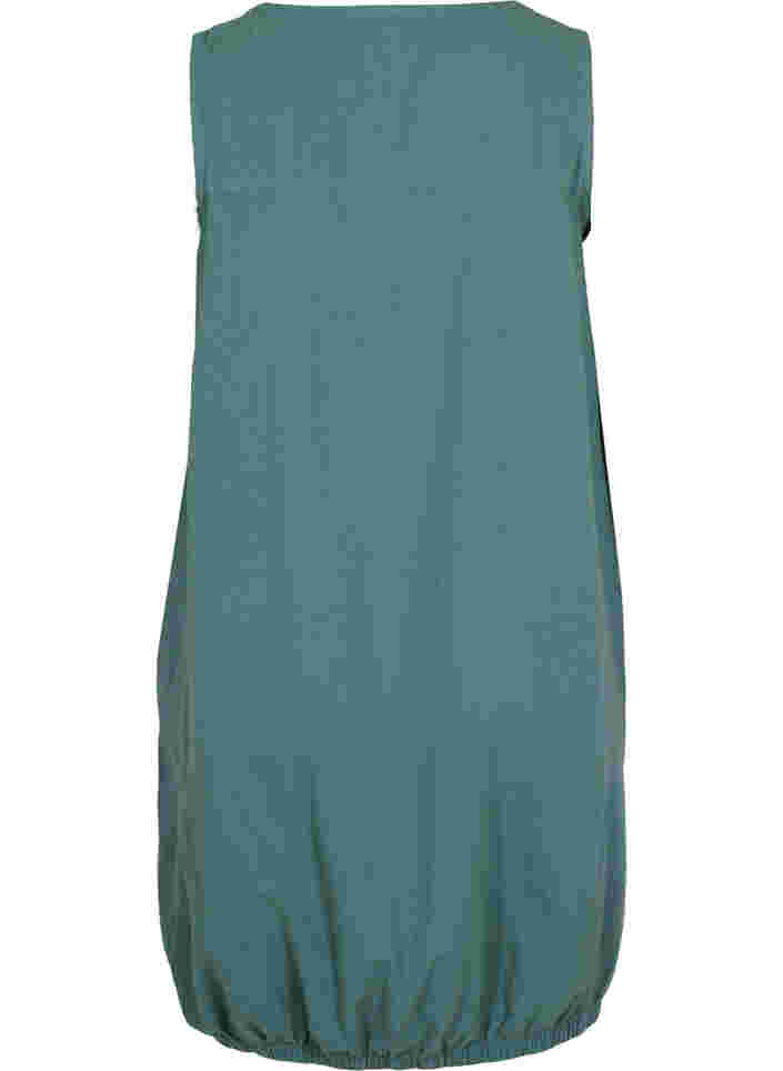 Ärmlös klänning i bomull, Sea Pine, Packshot image number 1