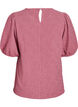 Strukturerad blus med korta &auml;rmar, Rosa, Packshot image number 1
