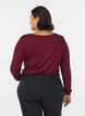 L&aring;ng&auml;rmad blus i ull och viskos, M&ouml;rk Bordeaux, Model image number 2