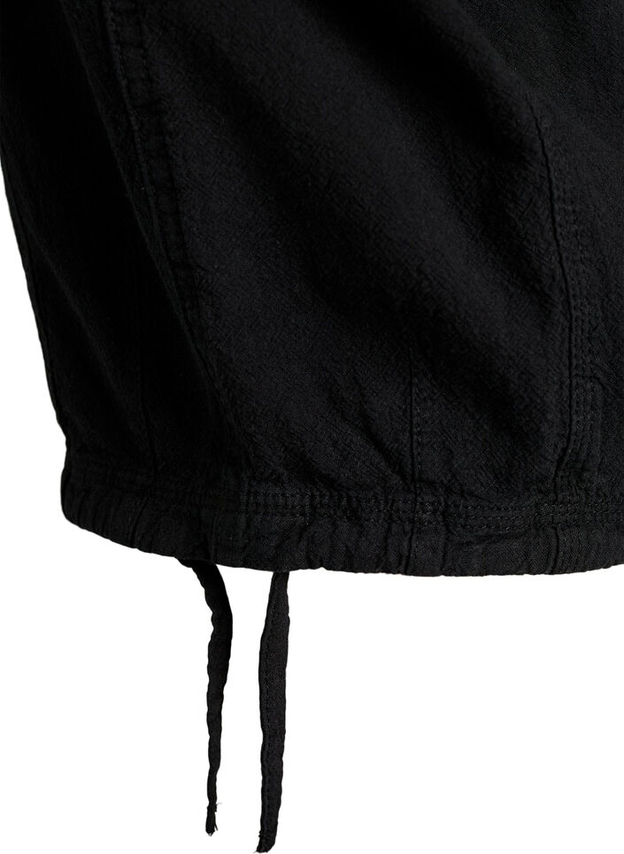 Capribyxor i bomull, Svart, Packshot image number 3