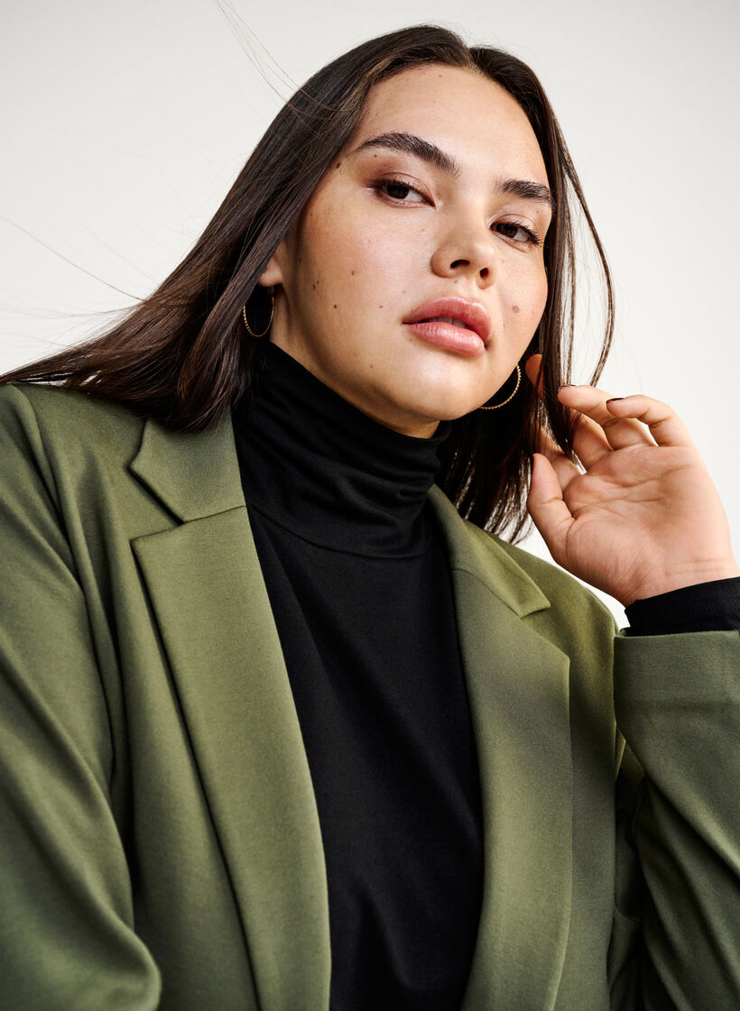 Enkel blazer med knapp, Grön, Image image number 0