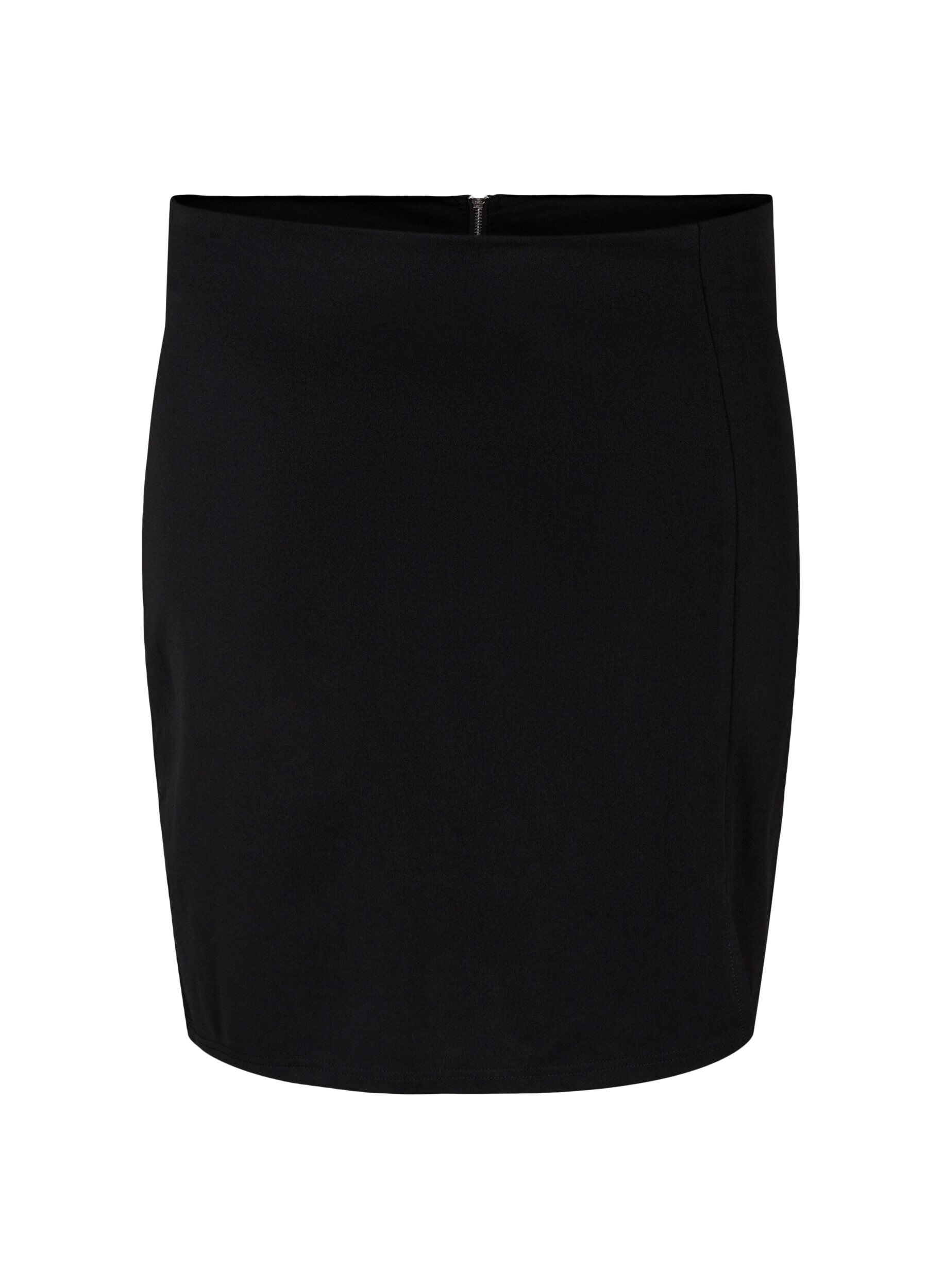 Zizzi Slim fit kjol med slits, Black, Packshot image number 0