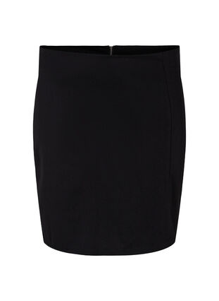 Slim fit kjol med slits, Black, Packshot image number 0