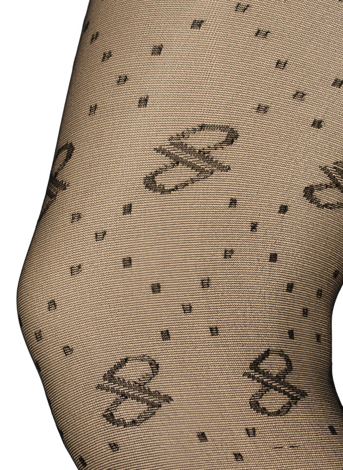 Mönstrade tights i 25 denier, Black, Packshot image number 1