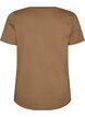 T-shirt i bomull med tryck framtill och v-ringning, Brun, Packshot image number 1