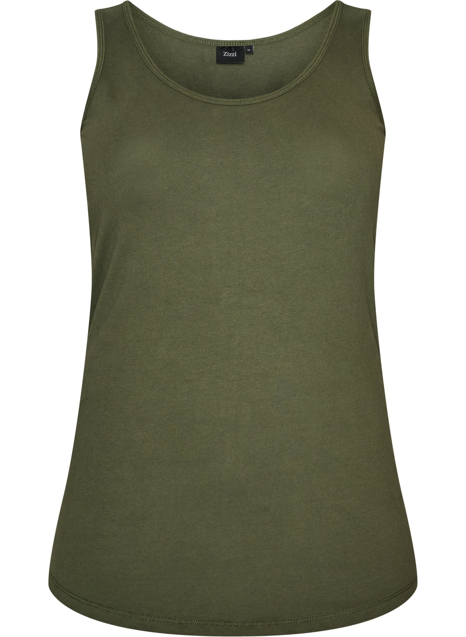 ZizziSolid f&auml;rg bas topp i bomull, Gr&ouml;n, Packshot image number 0