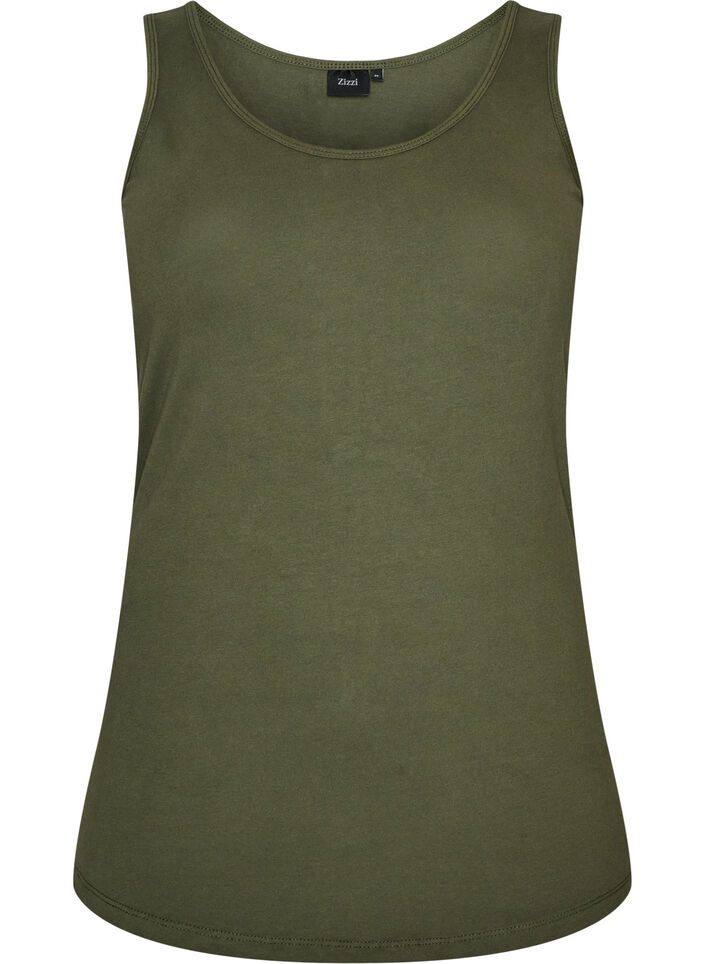 Solid f&auml;rg bas topp i bomull, Gr&ouml;n, Packshot image number 0