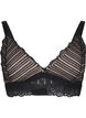 Bralette med spets och mjuk vaddering, Svart, Packshot image number 0