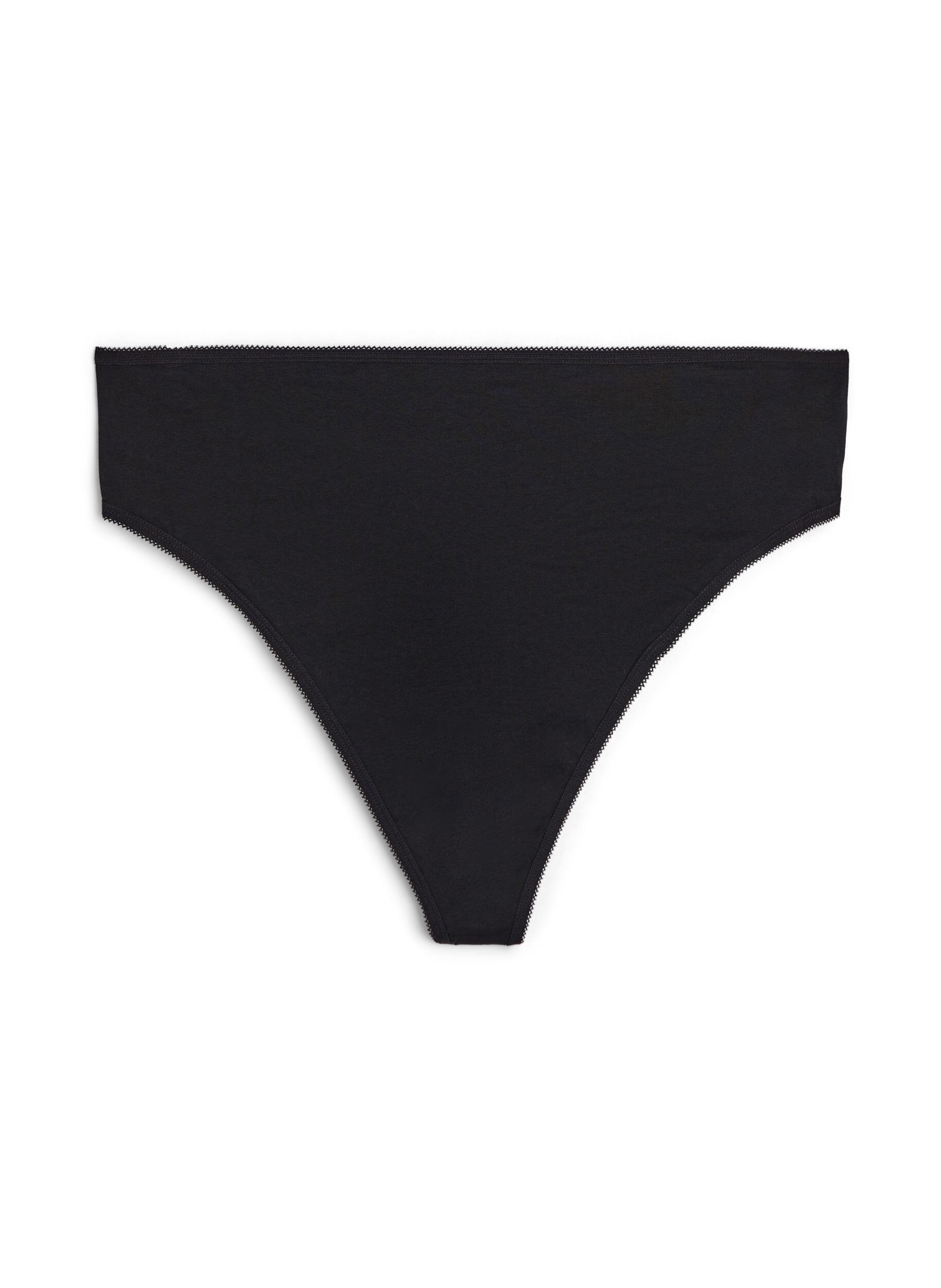 Zizzi7-pack G-string i bomull, Svart, Packshot image number 2