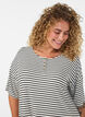 Randigt nattlinne i viskosjersey, Vanilla, Model image number 3