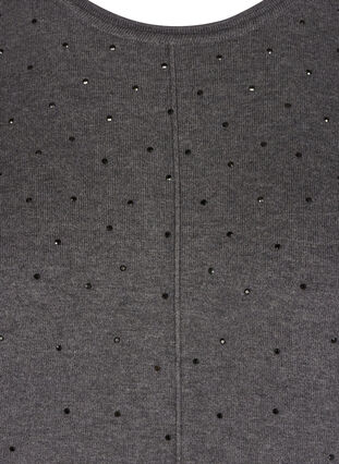Stickad tröja, Dark Grey Melange, Packshot image number 2