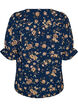Skjortblus med halvl&aring;nga &auml;rmar, Bl&aring;, Packshot image number 1
