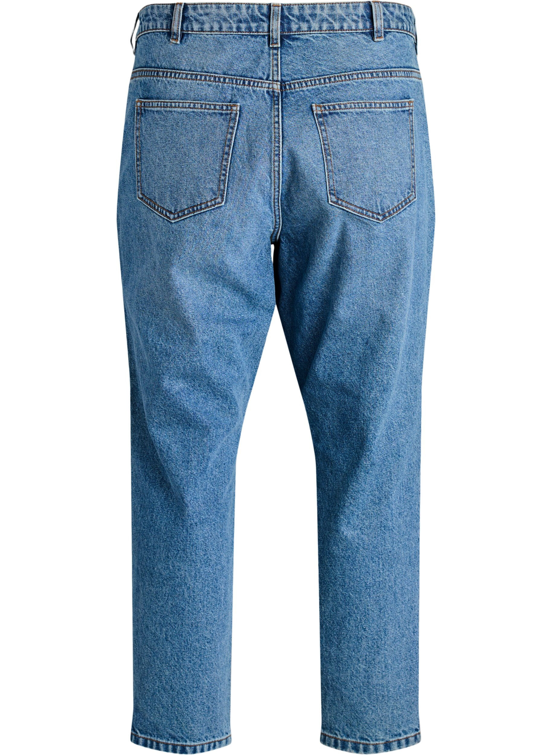 ZizziMille mom jeans med h&ouml;g midja, Bl&aring;, Packshot image number 1