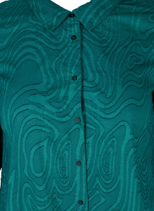 Lång mönstrad skjorta i bomull, Pacific, Packshot image number 2