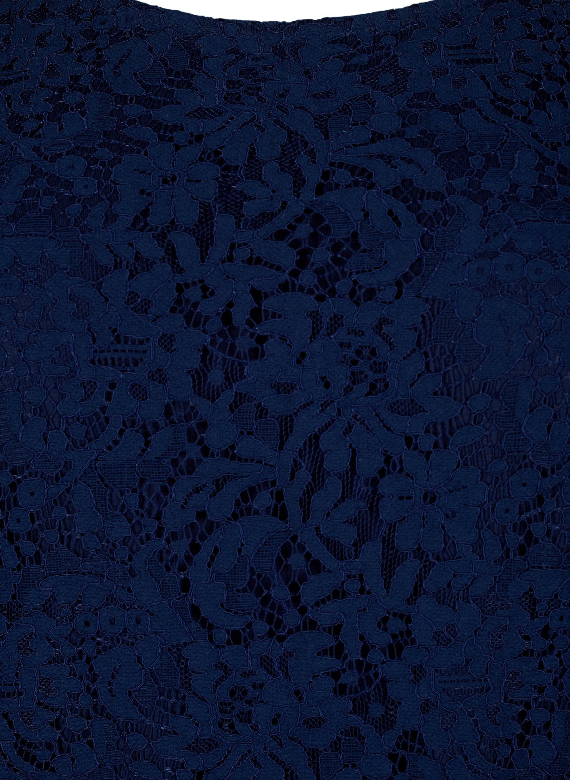 Zizzi Spetskl&auml;nning med l&aring;nga &auml;rmar, Navy Blazer, Packshot image number 2