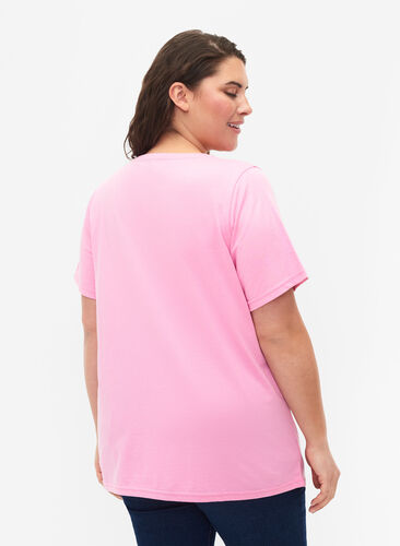 T-shirt från FLASH med tryck, Begonia Pink, Model image number 1