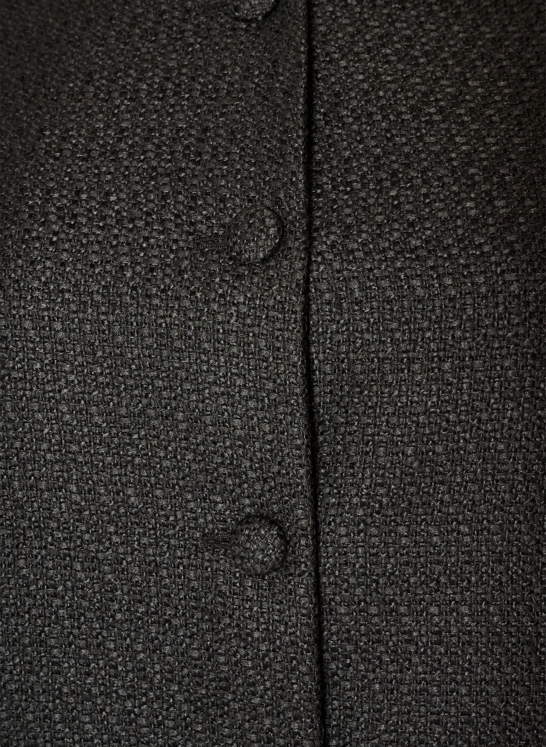 ZizziJacka i boucl&eacute; med volangdetaljer, Svart, Packshot image number 2