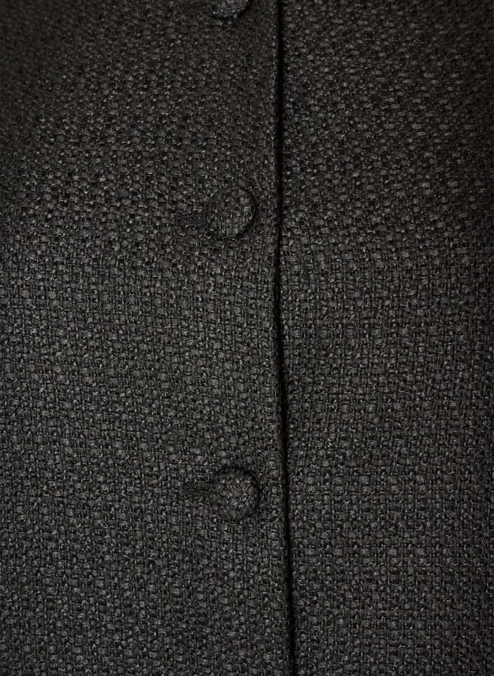 Jacka i boucl&eacute; med volangdetaljer, Svart, Packshot image number 2