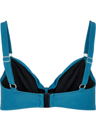 Mönstrad bikini-bh med bygel och uttagbara inlägg, Ink Blue, Packshot image number 1