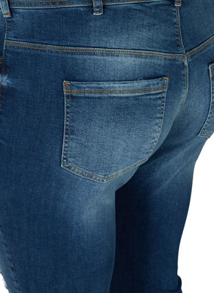Extra slim Sanna jeans med normal midja, Dark blue denim, Packshot image number 3