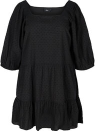 A-linjeformad klänning med 3/4 ärmar , Black