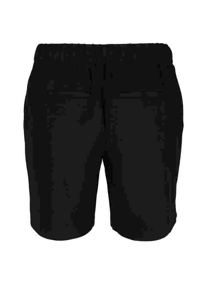 Lösa shorts med dragsko och fickor, Black, Packshot image number 1