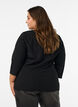 Blus med asymmetrisk drapering och 3/4-&auml;rmar, Svart, Model image number 2