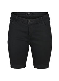 Slim fit Emily shorts med normal midja, Svart