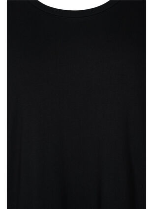 Midiklänning i bomull med slits , Black, Packshot image number 2