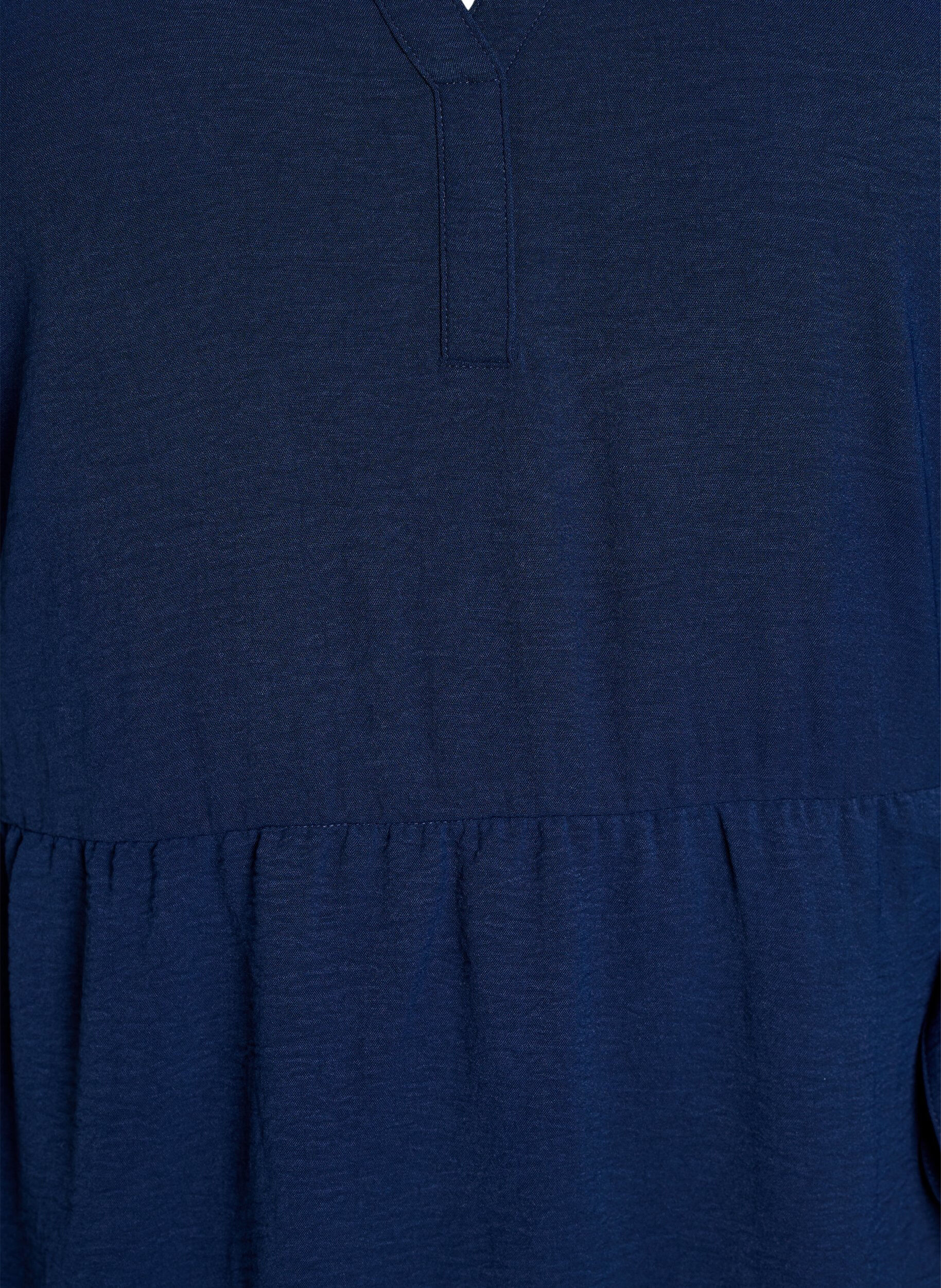 Zizzi Midikl&auml;nning med knytdetalj, Bl&aring;, Packshot image number 2