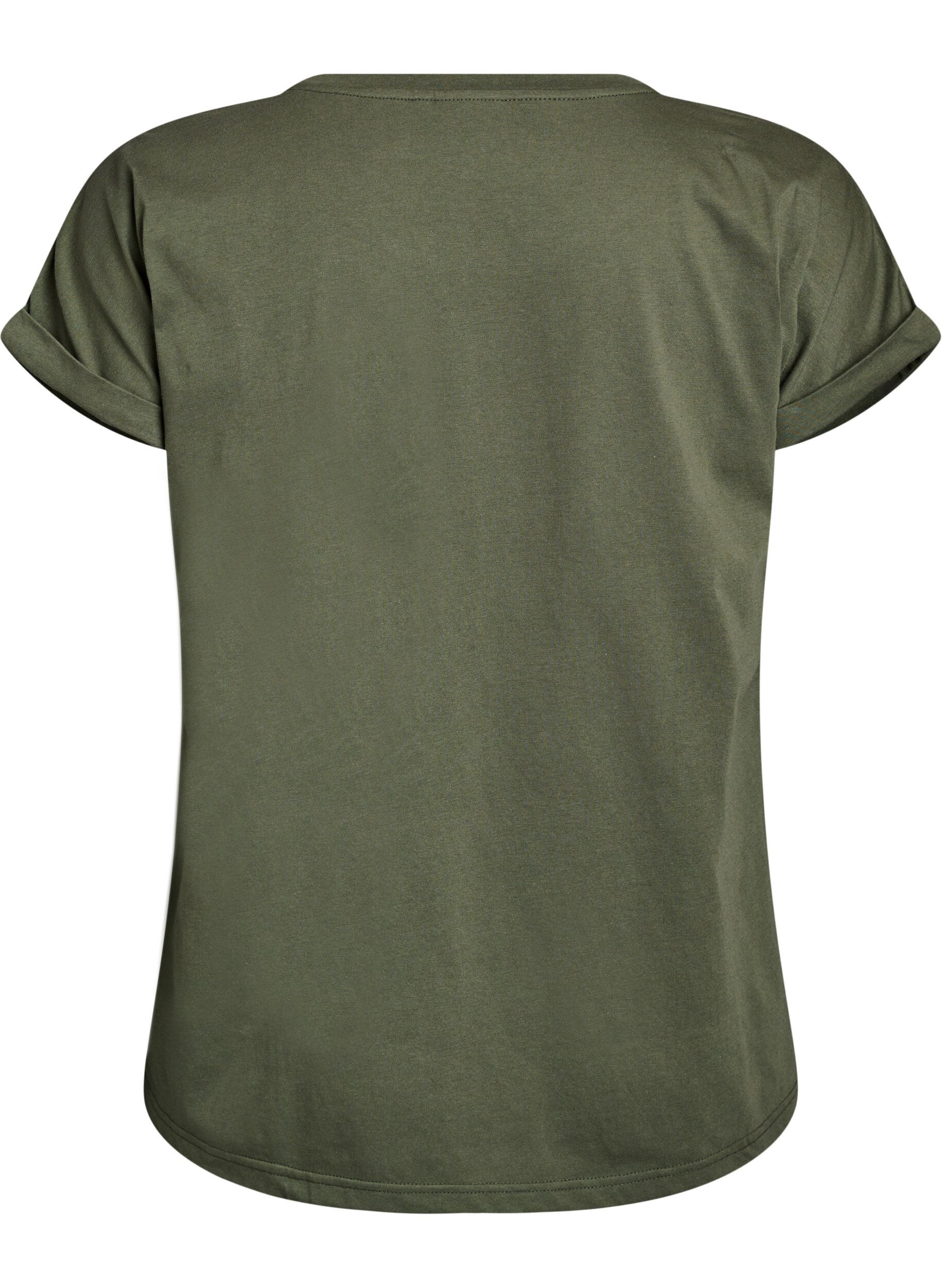 ZizziKort&auml;rmad t-shirt i bomullsblandning, Gr&ouml;n, Packshot image number 1