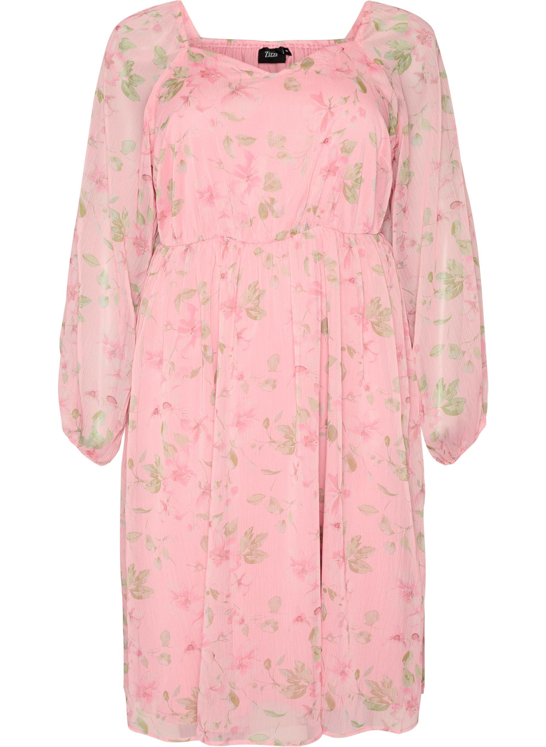 ZizziFestkl&auml;nning i chiffong med l&aring;nga &auml;rmar, Rosa, Packshot image number 0