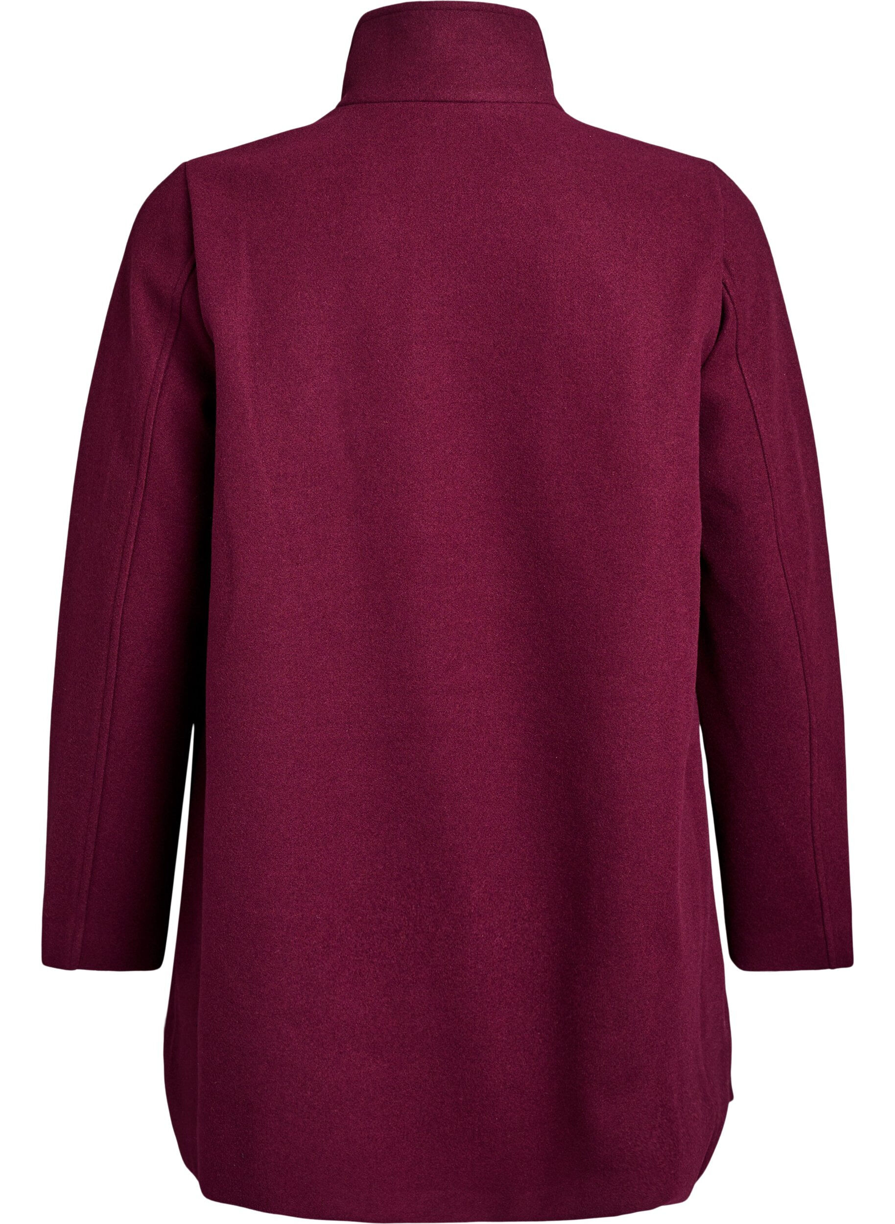 ZizziKort kappa med a-linjeformad passform, M&ouml;rk Bordeaux, Packshot image number 1