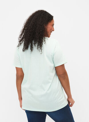 Kortärmad t-shirt med v-hals, Honeydew, Model image number 1
