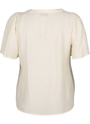 Lyocell skjortblus med struktur, Antique White, Packshot image number 1