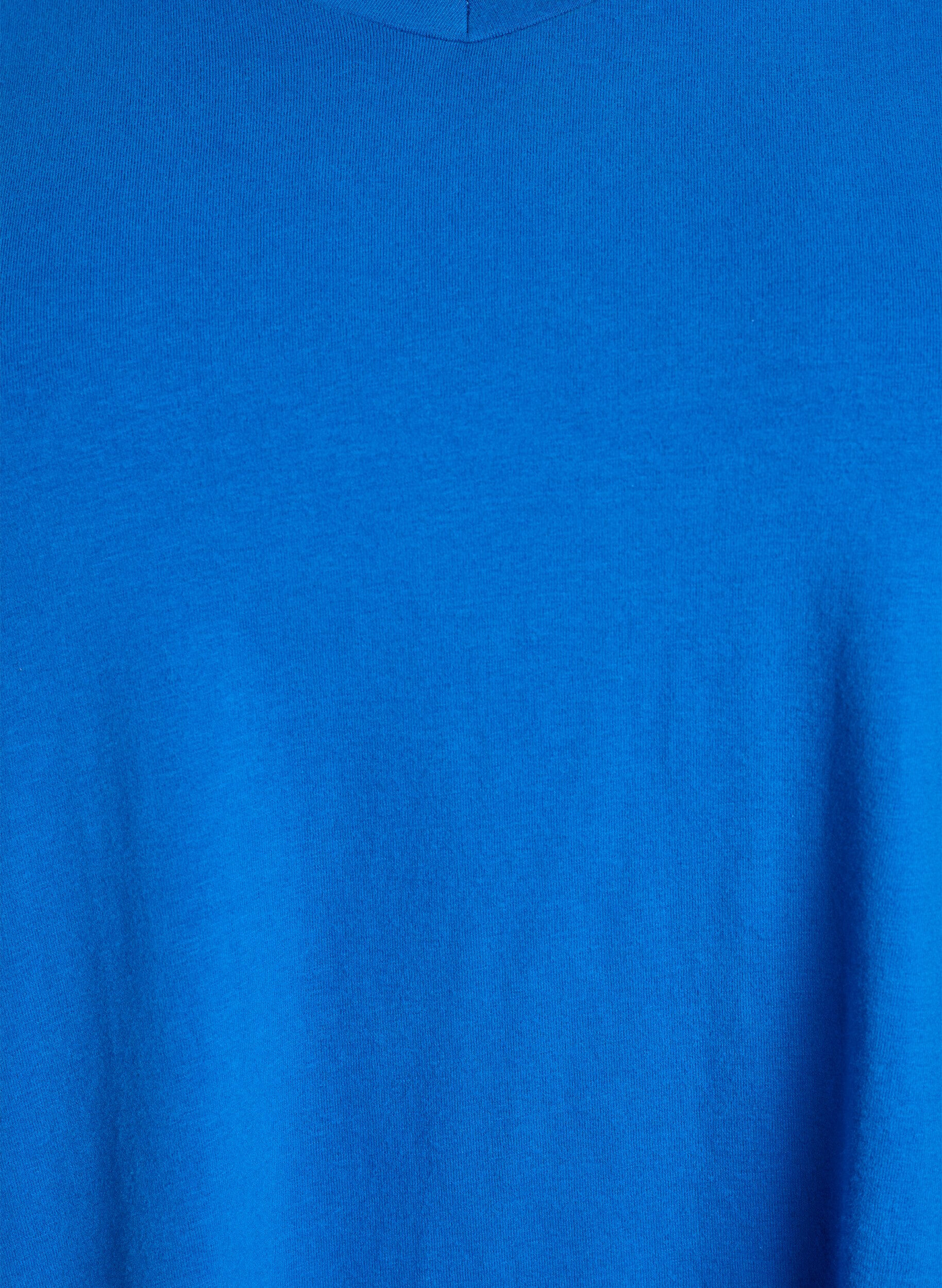 ZizziEnf&auml;rgad bas-t-shirt i bomull, Bl&aring;, Packshot image number 2