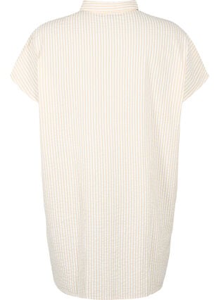 Lång randig bomullsskjorta, White/Natrual Stripe, Packshot image number 1