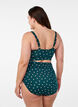 Bikinitopp med prickigt m&ouml;nster och volangdetaljer, Gr&ouml;n, Model image number 2