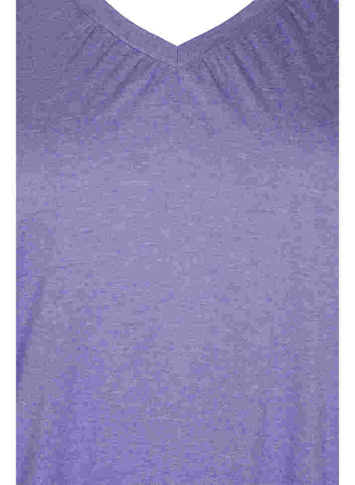 Melerad tröja med långa ärmar och v-hals, Veronica Mel., Packshot image number 2